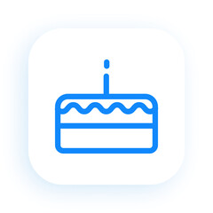 Birthday Cake with Candle and Cream Layers