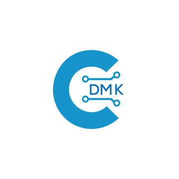 Classic Shield Logo with Stars and DMK Letters &ndash; Premium Badge or Security Brand Identity. DMK Letter Logo.
