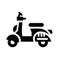 Obraz premium vintage scooter glyph icon illustration vector graphic.eps