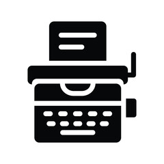 Fototapeta premium typewriter glyph icon illustration vector graphic.eps