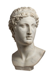 Obraz premium Isolated Marble Sculpture Bust of White Head Art on Transparent Background