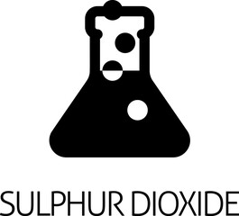 A laboratory glass beaker chemistry icon concept. Possibly an icon for the sulphur dioxide allergen or allergy.