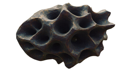 Isolated Black Porous Sponge Background Abstract Texture with Holes