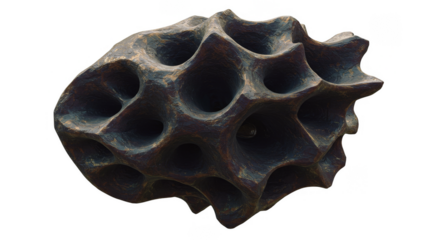 Isolated Black Porous Sponge Background Abstract Texture with Holes