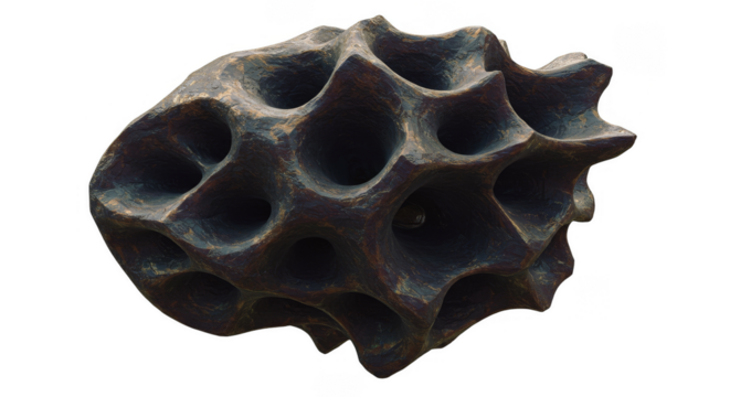 Isolated Black Porous Sponge Background Abstract Texture with Holes