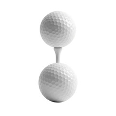 Isolated 3D Rendering of Two White Golf Balls Game Sport Competition