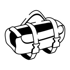 A doodle style icon showing life jacket  
