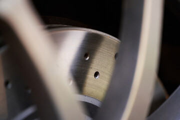 Drilled Disc Brake Rotor on Car for Enhanced Safety and Speed