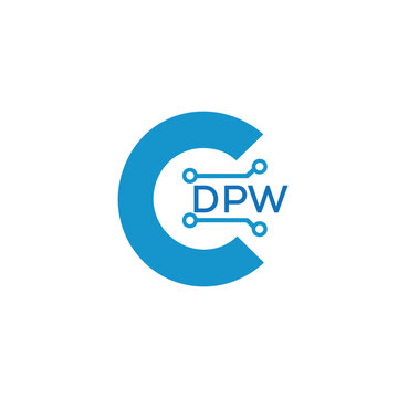 Classic Shield Logo with Stars and DPW Letters &ndash; Premium Badge or Security Brand Identity. DPW Letter Logo.
