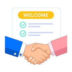 Business handshake illustration. Concept of agreement, partnership, and successful deal or welcome