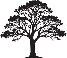 Fototapeta premium Tree silhouette Vector | Minimalist & Trendy Tree Silhouette Design | Unique & Stylish Tree Artwork for Vector design 