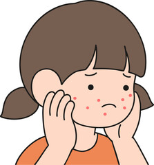 Thoughtful Girl Vector Image