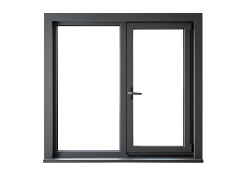 Isolated Modern White Window Frame with Transparent Background Design
