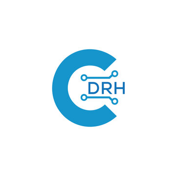 Classic Shield Logo with Stars and DRH Letters &ndash; Premium Badge or Security Brand Identity. DRH Letter Logo.
