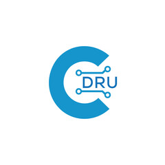 Classic Shield Logo with Stars and DRU Letters – Premium Badge or Security Brand Identity. DRU Letter Logo.
