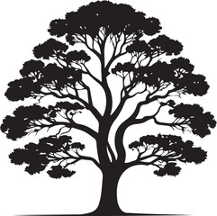 Obraz premium Tree silhouette Vector | Minimalist & Trendy Tree Silhouette Design | Unique & Stylish Tree Artwork for Vector design 