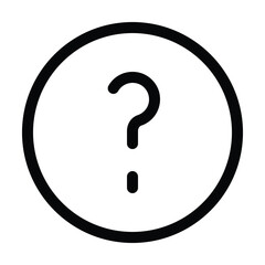 Outline help icon for questions, support, and assistance