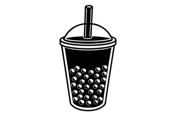 bubble tea cup tapioca clear clean icon