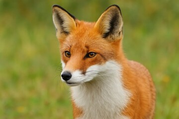 Fototapeta premium A red fox gazes intently into the distance