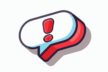 speech bubble bold exclamation cartoon icon