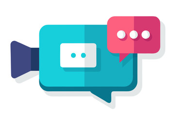video camera icon chat bubble alert message
