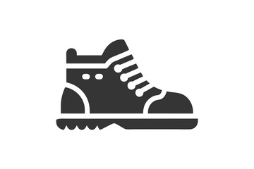 rugged hiking boots exploring adventure icon,
