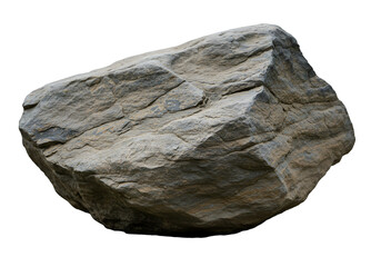 Isolated Natural Gray Rock Stone Outdoor Geology on Transparent BG