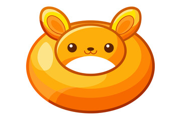 orange inflatable ring cute bear icon,