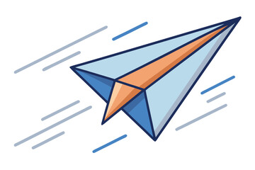 cartoon paper plane fast speed icon