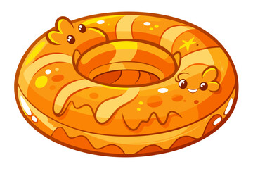 small orange inflatable ring cartoon fun
