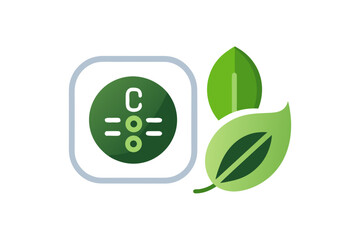 smart thermostat icon with eco leaf