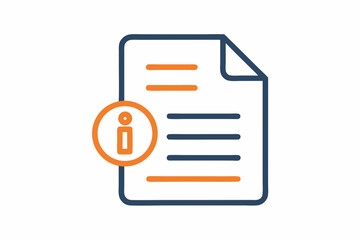 thin line icon single document info  