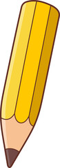 Illustration of a yellow wood-cased pencil with a sharp graphite point.