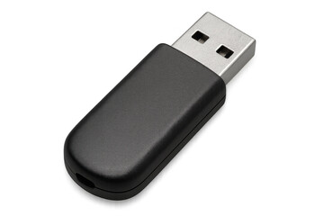 Black usb flash drive sitting on clear surface, prepared for data transfer