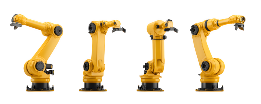 Studio-Lit Realistic Clean robotic sorting arm for produ commercial stock asset, versatile design element, ideal for marketing materials and graphic design, professional graphics