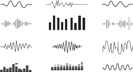 Obraz premium Sound wave graphics and audio visualizers equalizer