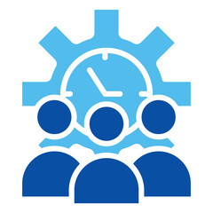 Obraz premium Time Planning Icons In Blue Style, Vector Illustration