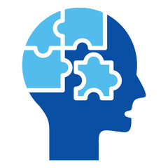 Puzzle Piece Icons In Blue Style, Vector Illustration