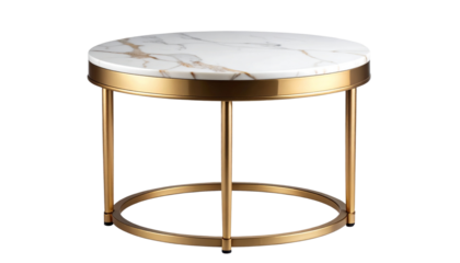 Fancy side table mockup featuring a brass frame with a sleek marble top
