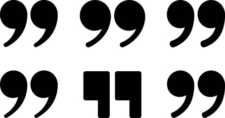 Bold Black Quotation Marks: Graphic Design Elements Set for Text