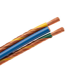 Isolated Cable Wire Copper Electrical Cables Power on Transparent
