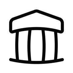 Outline building icon for office, architecture, and real estate designs