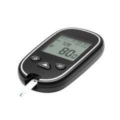 Isolated Black Glucosemeter with Transparent Background Blood Sugar Monitor