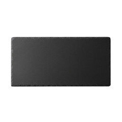 Black rectangular slate serving plate isolated
