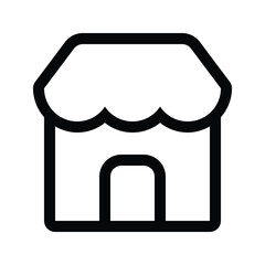 Outline store icon for market, shopping, or e-commerce designs