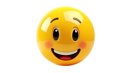 Fototapeta premium happy smile emoji PNG transparent background, 
