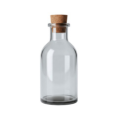 Empty glass bottle with cork stopper