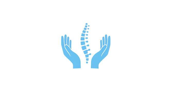 Isolated Illustration of Spine in Hands with Transparent Background