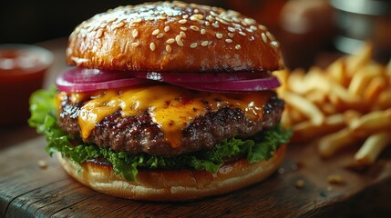 Tasty Burger Close Up.