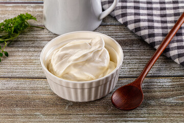 White organic natural cream sour